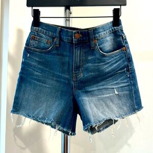 Madewell blue jean high-rise denim shorts SZ 26. Worn.